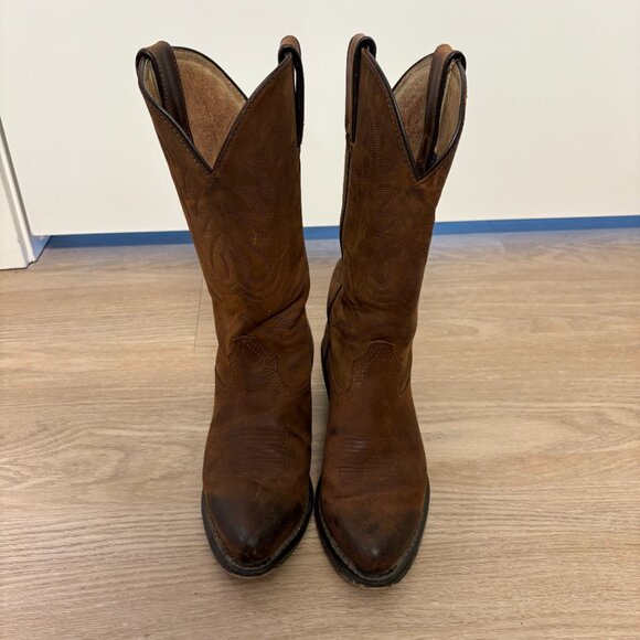 Durango Brown Leather Western Cowboy Boots - Picture 2 of 9